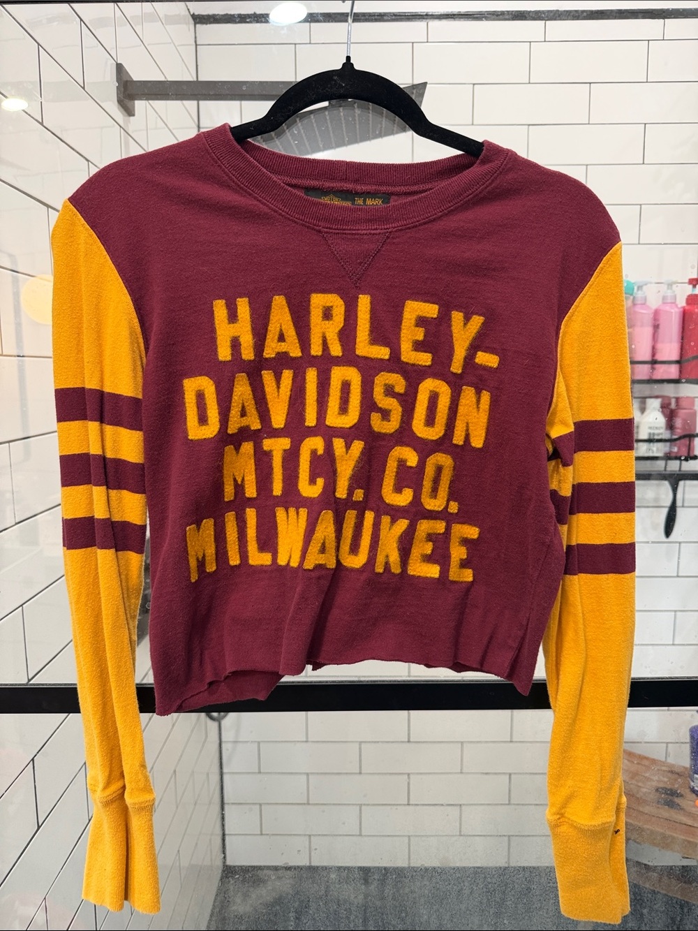 Harley-Davidson Burgundy & Mustard Two-Tone Logo Jersey shirt